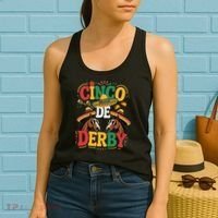 Cinco De Derby Funny Derby De Mayo Taco Horse Racing Women's Tank Top thumb 2