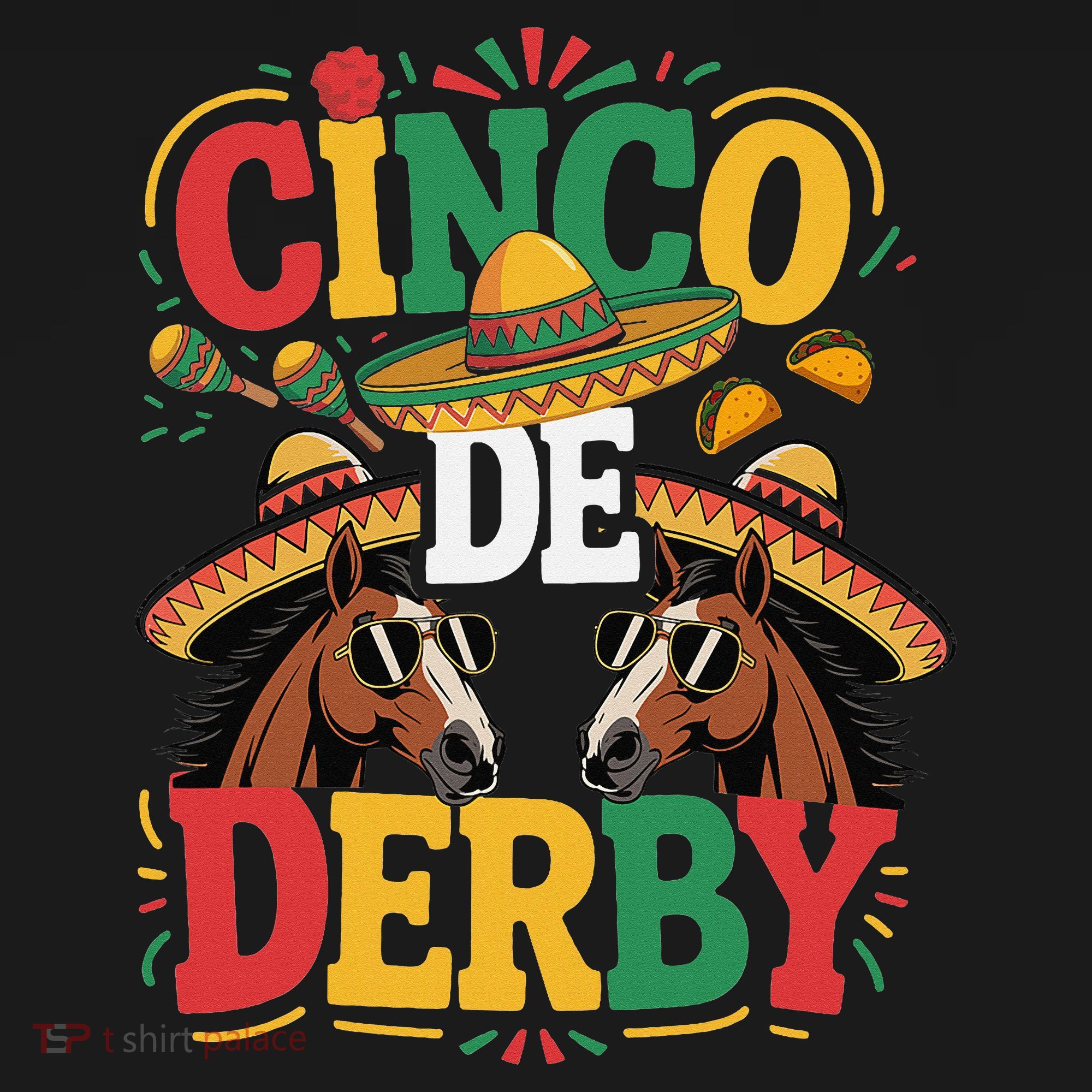 Cinco De Derby Funny Derby De Mayo Taco Horse Racing Women's Tank Top