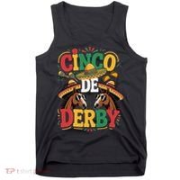 Cinco De Derby Funny Derby De Mayo Taco Horse Racing Tank Top thumb 0
