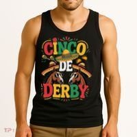 Cinco De Derby Funny Derby De Mayo Taco Horse Racing Tank Top thumb 3