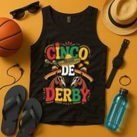 Cinco De Derby Funny Derby De Mayo Taco Horse Racing Tank Top thumb 4