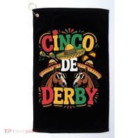 Cinco De Derby Funny Derby De Mayo Taco Horse Racing Golf Towel thumb 0