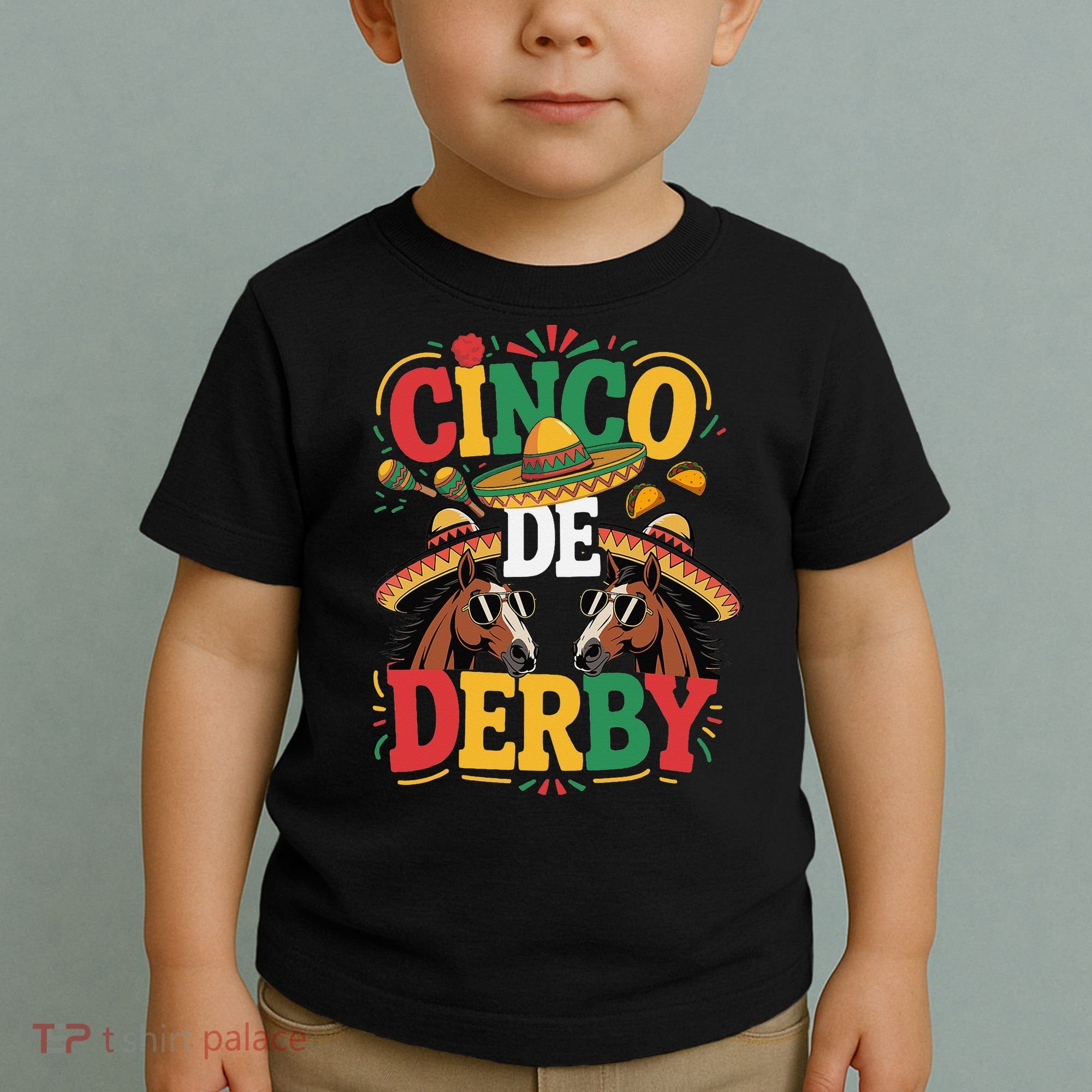 Cinco De Derby Funny Derby De Mayo Taco Horse Racing Toddler T-Shirt
