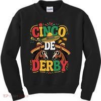 Cinco De Derby Funny Derby De Mayo Taco Horse Racing Kids Sweatshirt thumb 0