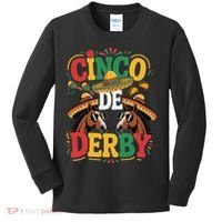 Cinco De Derby Funny Derby De Mayo Taco Horse Racing Kids Long Sleeve Shirt thumb 0