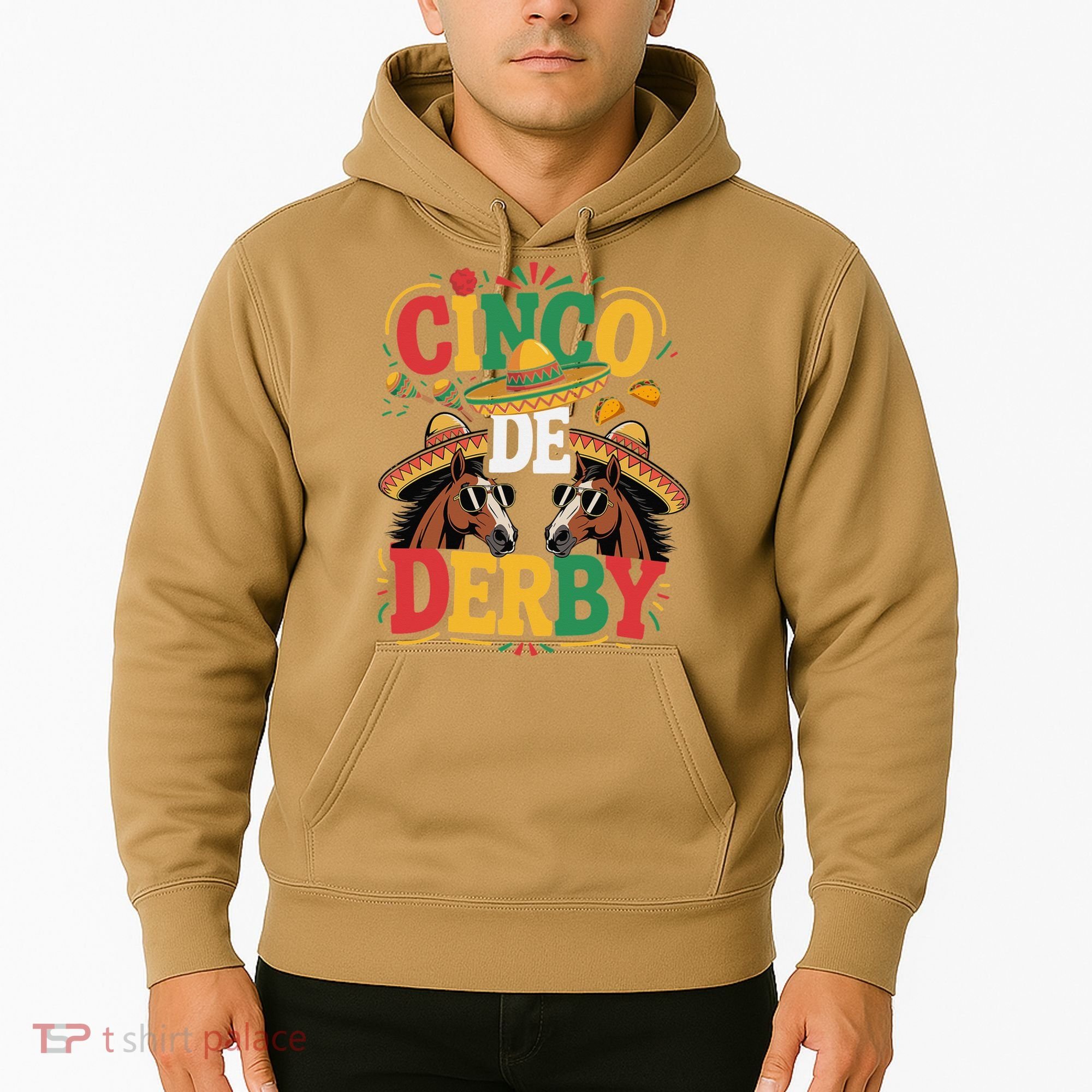 Cinco De Derby Funny Derby De Mayo Taco Horse Racing Hoodie