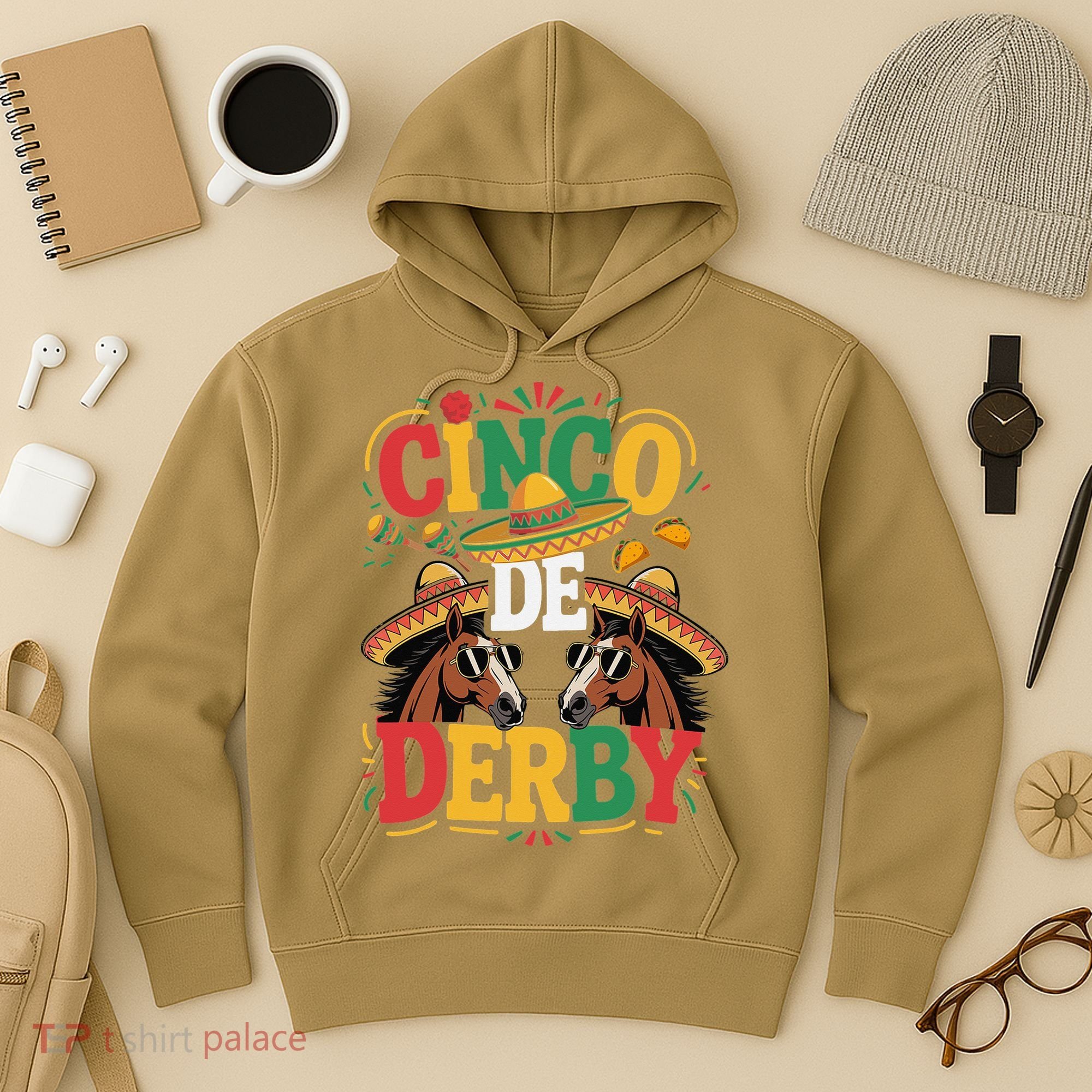 Cinco De Derby Funny Derby De Mayo Taco Horse Racing Hoodie