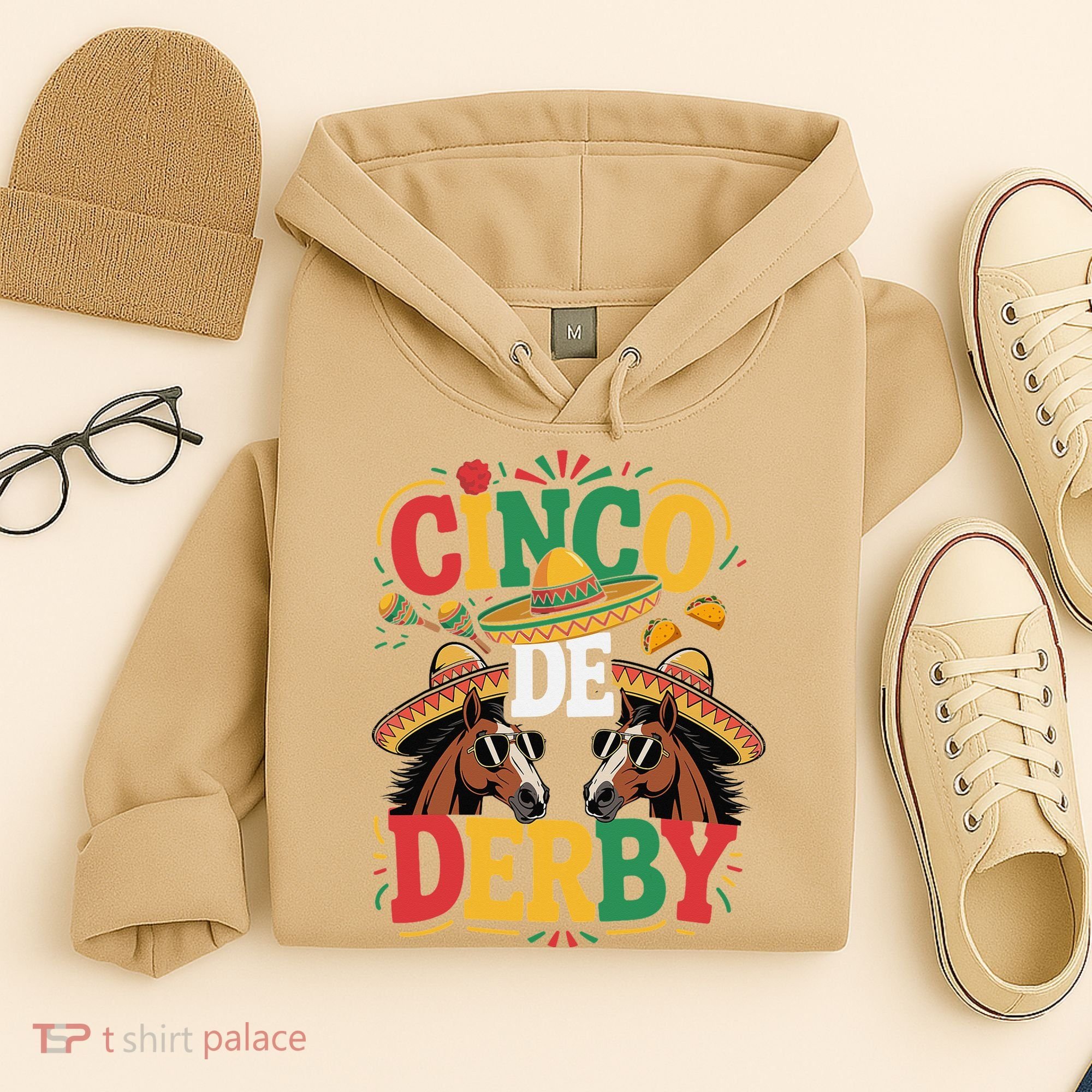 Cinco De Derby Funny Derby De Mayo Taco Horse Racing Hoodie