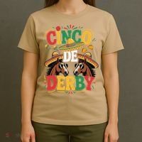 Cinco De Derby Funny Derby De Mayo Taco Horse Racing T-Shirt thumb 4
