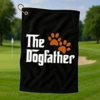 Cool Dog Dad Dog Father The DogFather Golf Towel thumb 1
