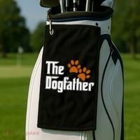 Cool Dog Dad Dog Father The DogFather Golf Towel thumb 2