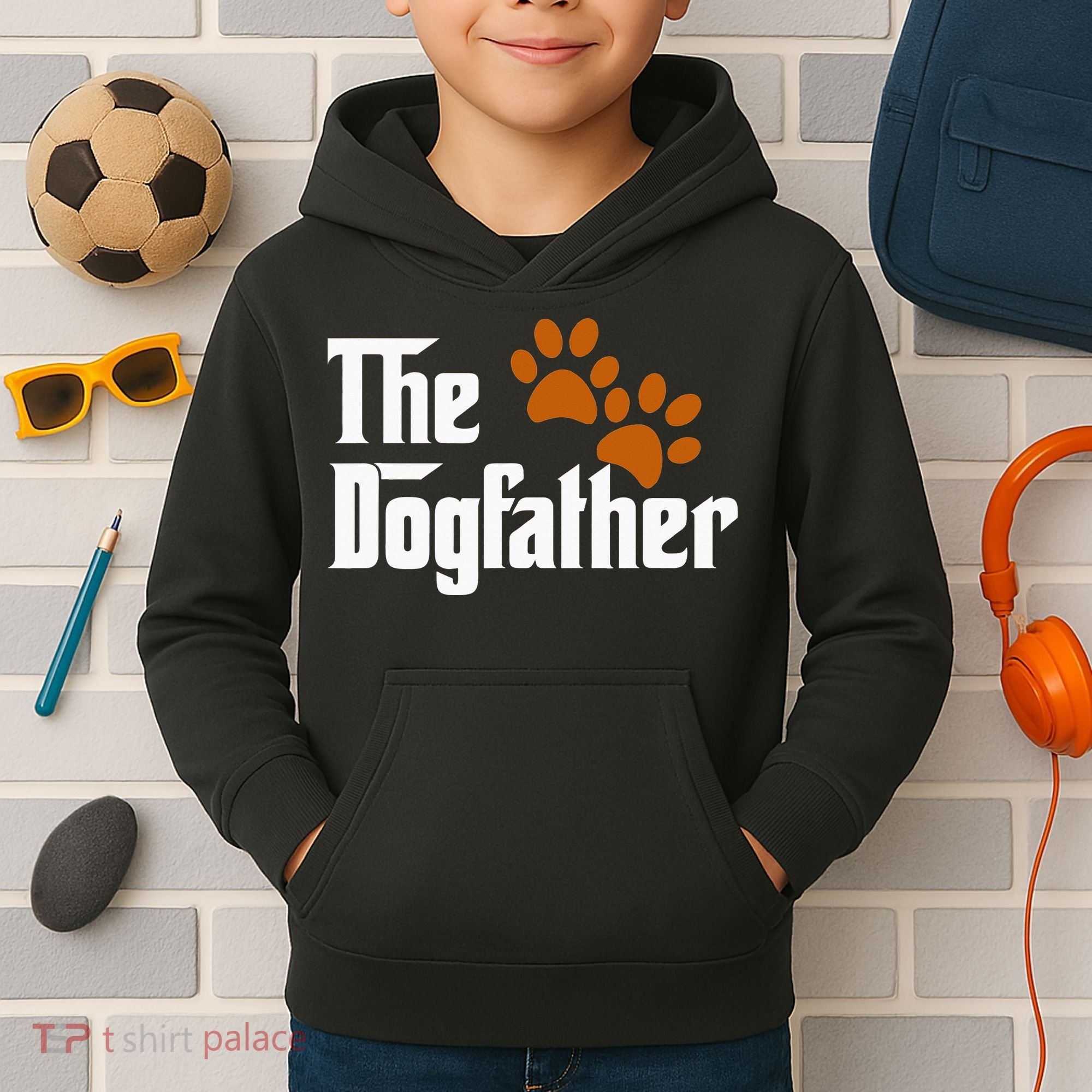 Cool Dog Dad Dog Father The DogFather Kids Hoodie