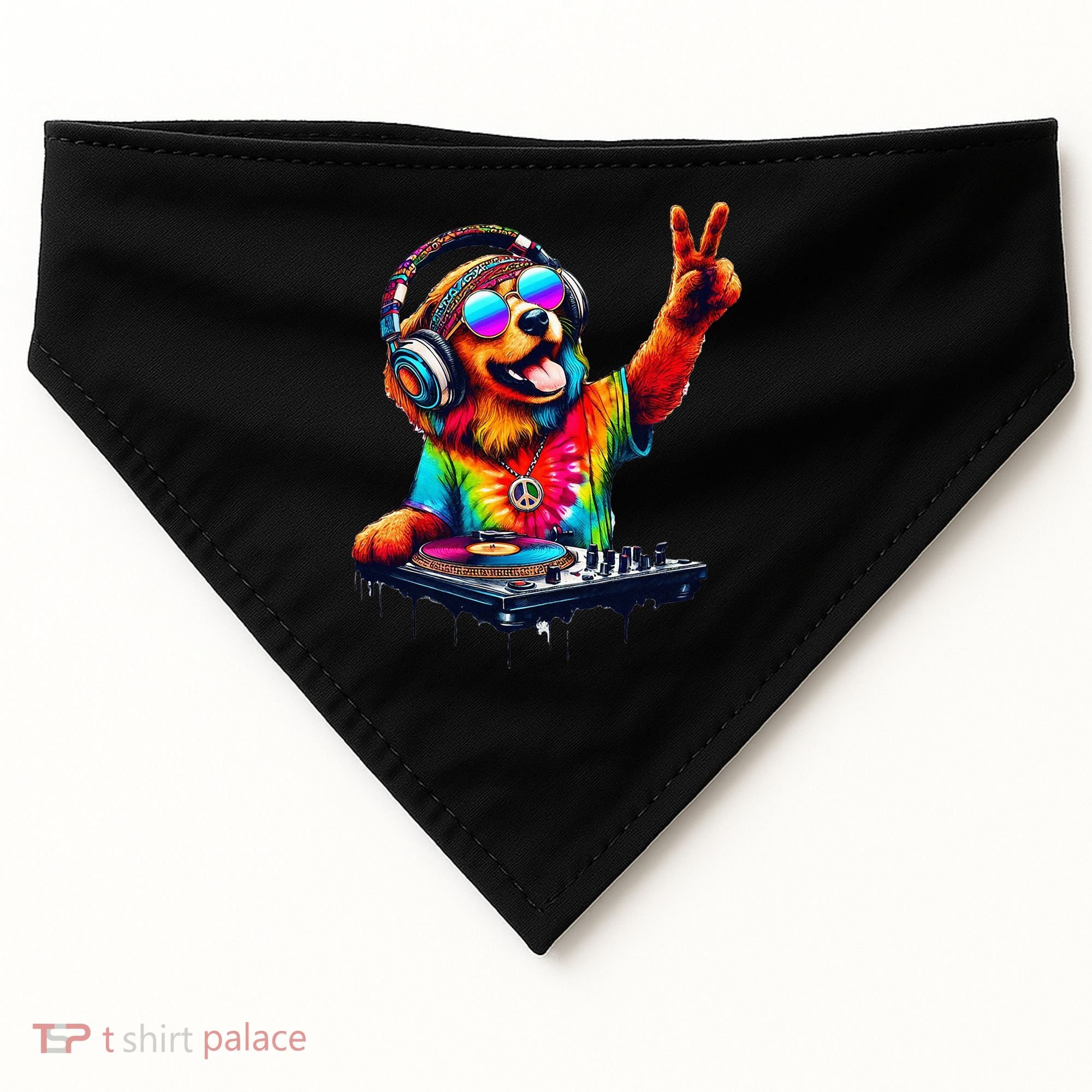 Colourful Dog DJ USA-Made Doggie Bandana