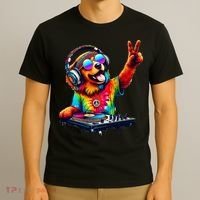 Colourful Dog DJ T-Shirt thumb 3