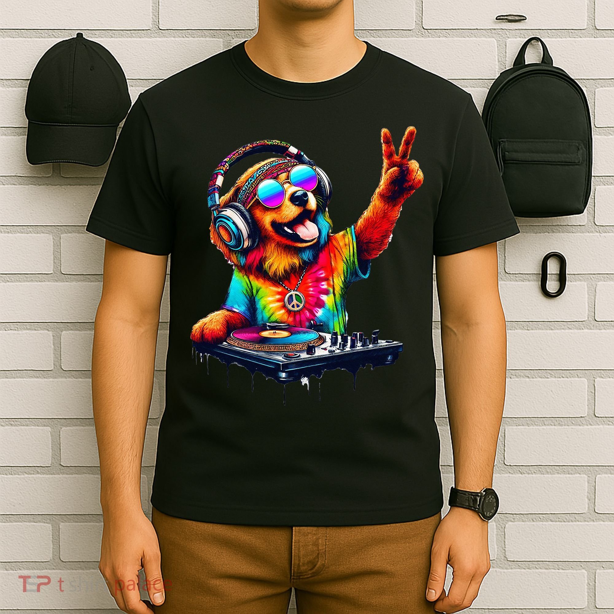Colourful Dog DJ T-Shirt