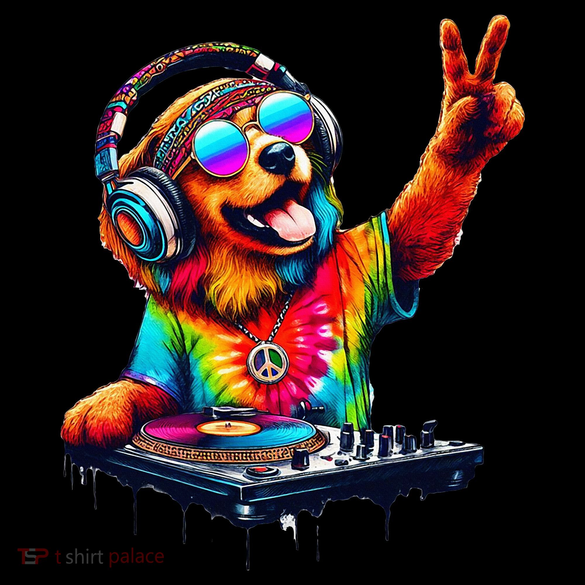 Colourful Dog DJ Women's Hoodie