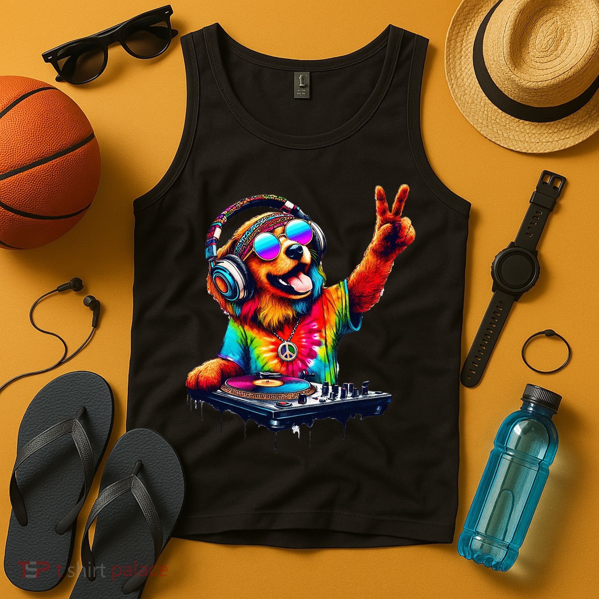 Colourful Dog DJ Tank Top
