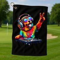 Colourful Dog DJ Golf Towel thumb 1