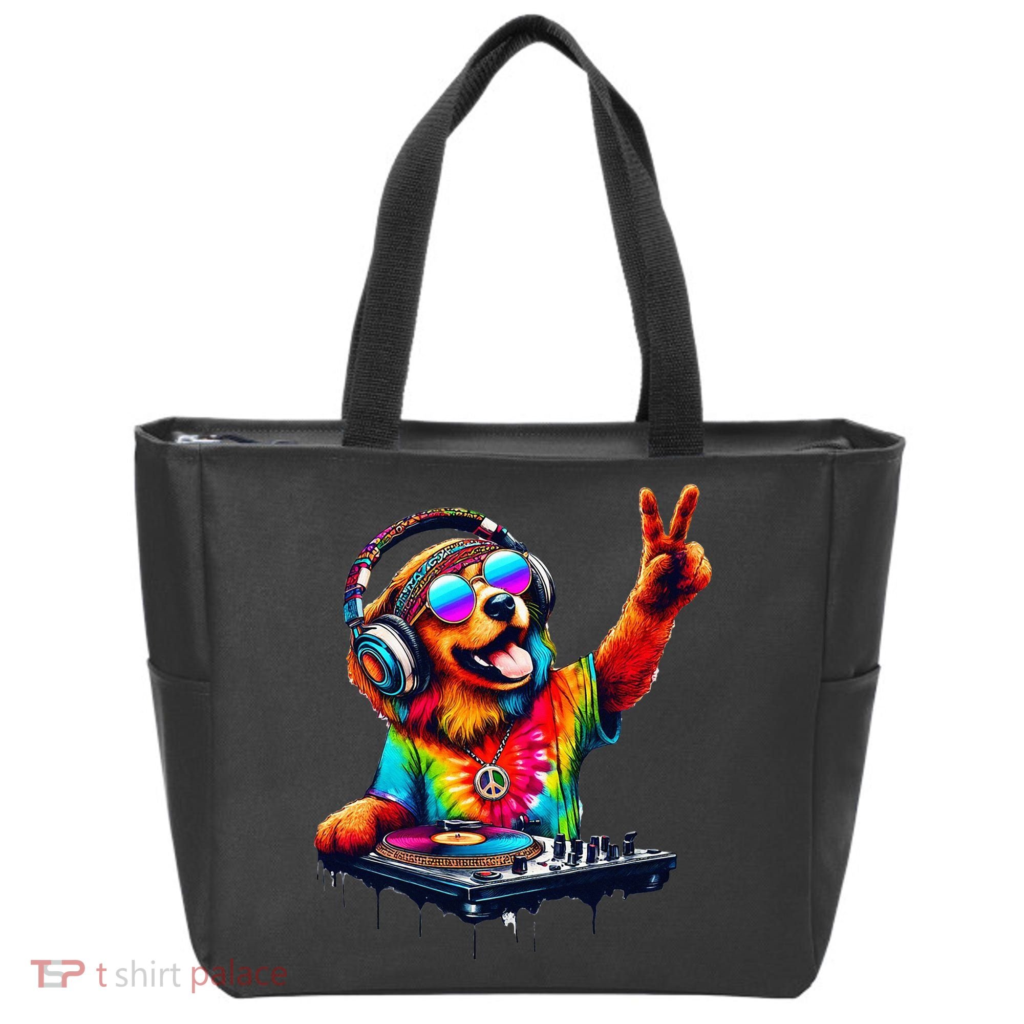 Colourful Dog DJ Tote Bag