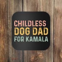 Childless Dog Dad For Kamala Harris 2024 Coaster thumb 0