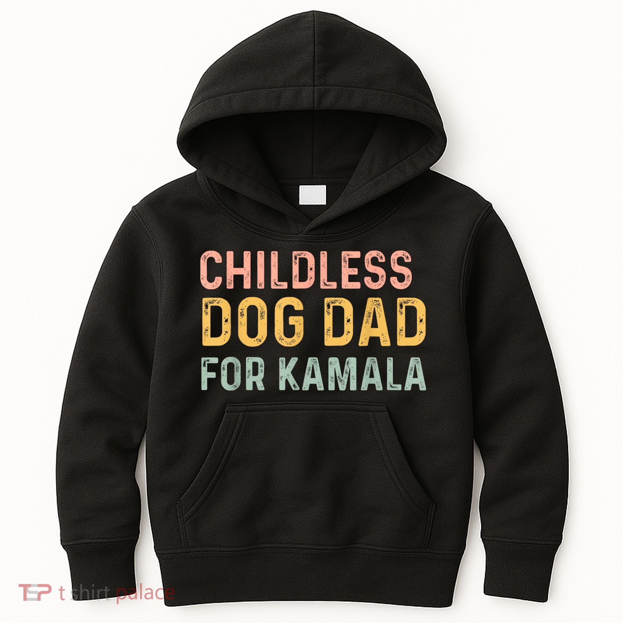 Childless Dog Dad For Kamala Harris 2024 Kids Hoodie