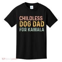 Childless Dog Dad For Kamala Harris 2024 Kids T-Shirt thumb 0