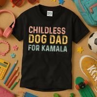 Childless Dog Dad For Kamala Harris 2024 Kids T-Shirt thumb 3
