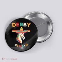 Cinco De Derby Funny Horse Racing Button thumb 0