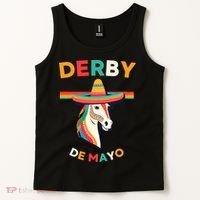 Cinco De Derby Funny Horse Racing Tank Top thumb 2