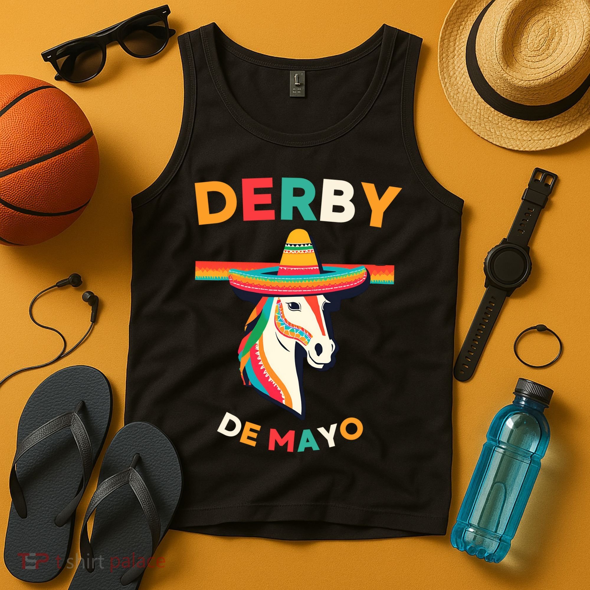 Cinco De Derby Funny Horse Racing Tank Top