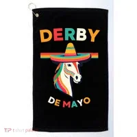 Cinco De Derby Funny Horse Racing Golf Towel thumb 0