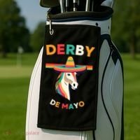 Cinco De Derby Funny Horse Racing Golf Towel thumb 2