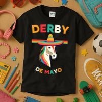Cinco De Derby Funny Horse Racing Kids T-Shirt thumb 3