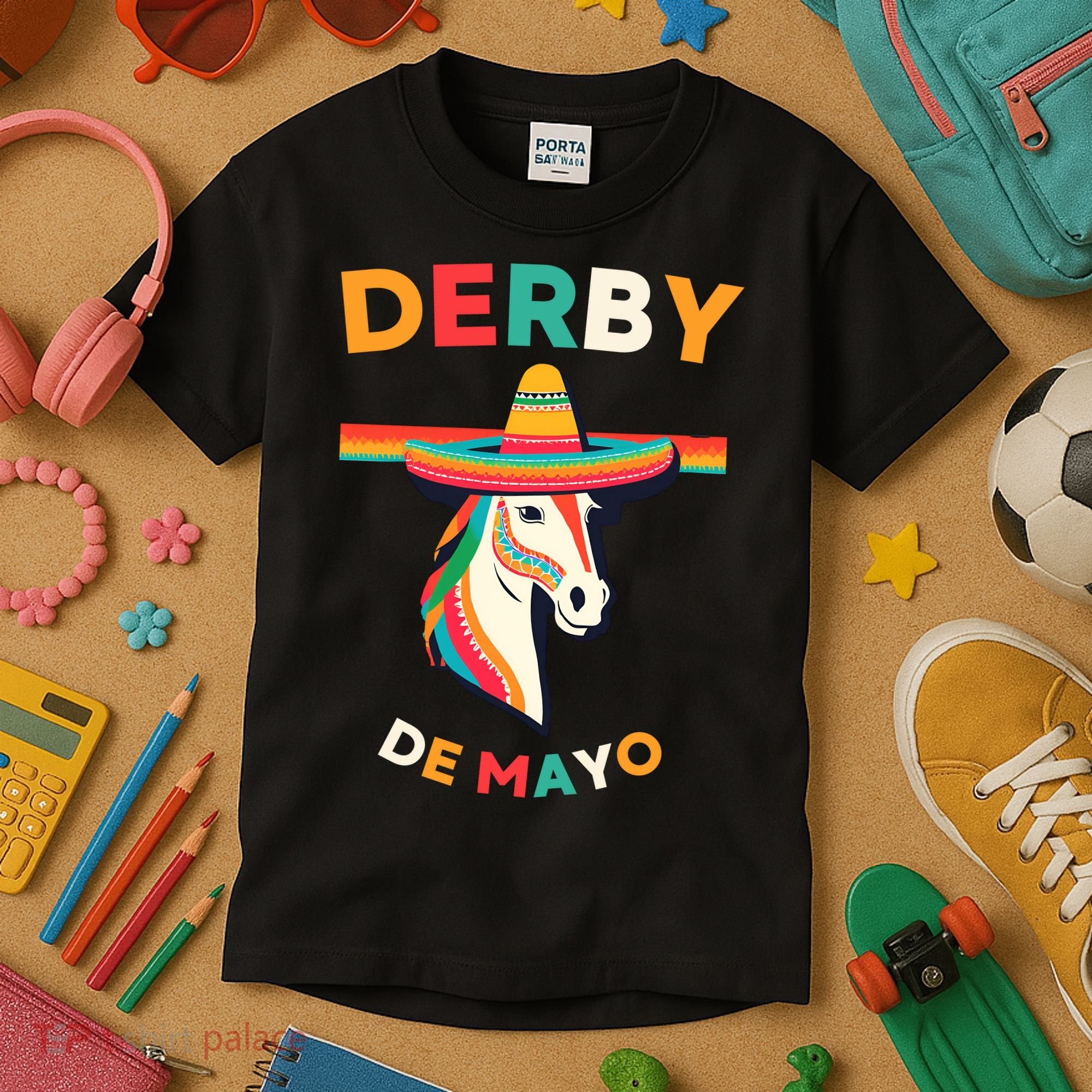 Cinco De Derby Funny Horse Racing Kids T-Shirt