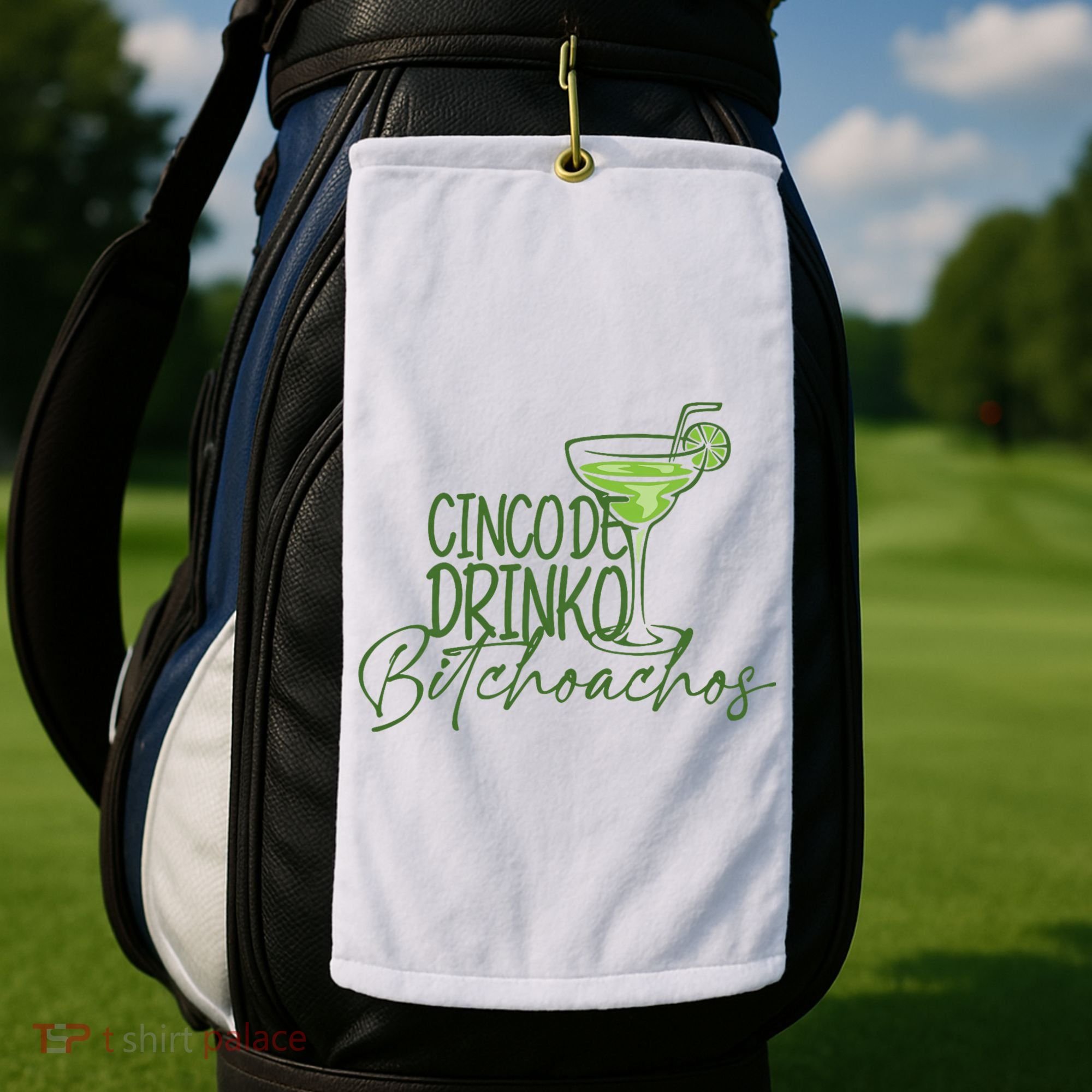 Cinco De Drinko Bitchachos Funny Cinco De Mayo Drinking Golf Towel