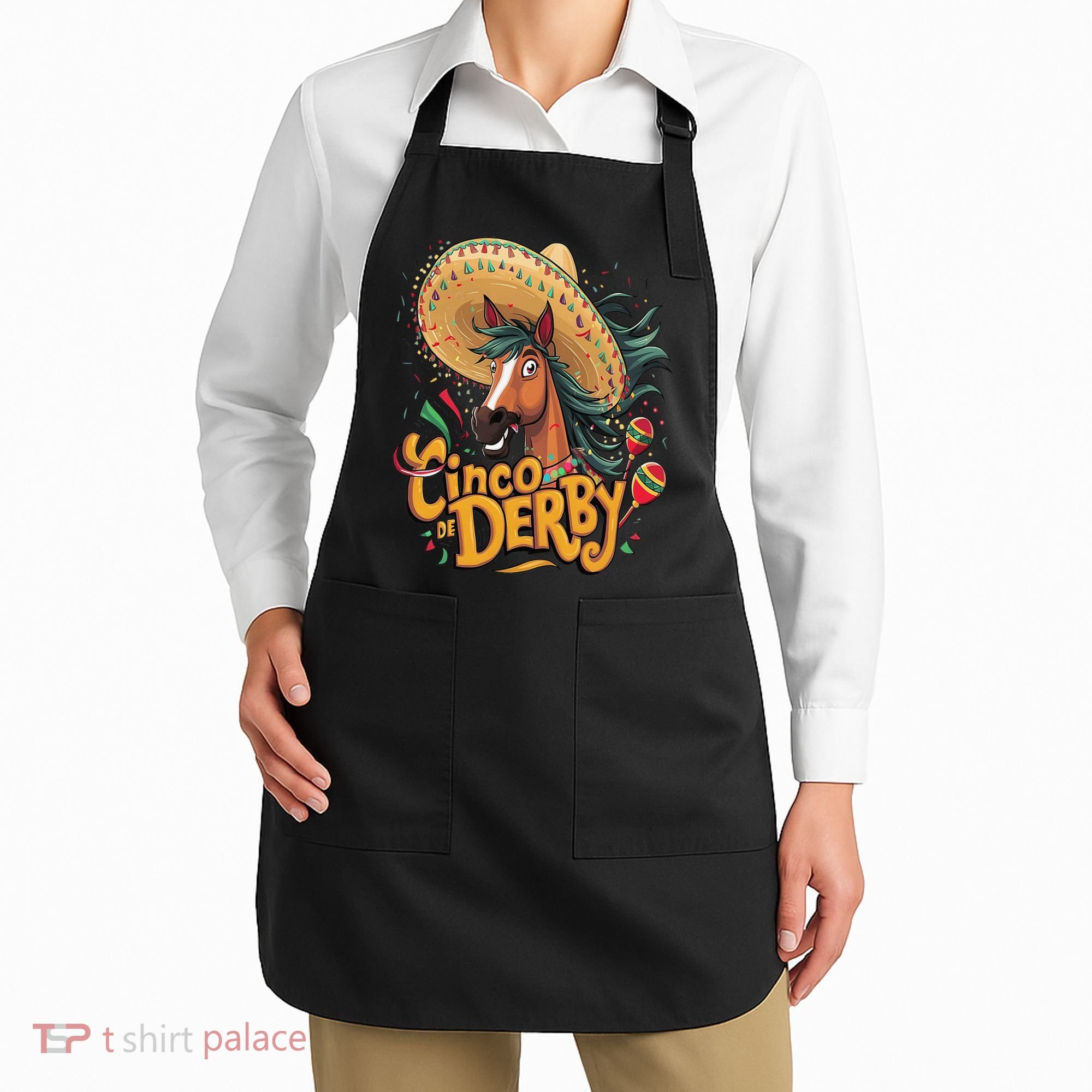 Cinco De Derby Party Funny Horse Racing Apron