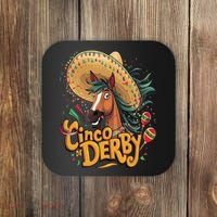 Cinco De Derby Party Funny Horse Racing Coaster thumb 0