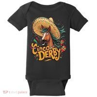 Cinco De Derby Party Funny Horse Racing Baby Bodysuit thumb 0