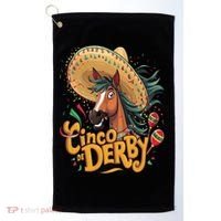 Cinco De Derby Party Funny Horse Racing Golf Towel thumb 0
