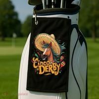 Cinco De Derby Party Funny Horse Racing Golf Towel thumb 2