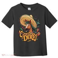 Cinco De Derby Party Funny Horse Racing Toddler T-Shirt thumb 0