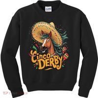 Cinco De Derby Party Funny Horse Racing Kids Sweatshirt thumb 0