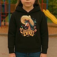 Cinco De Derby Party Funny Horse Racing Kids Hoodie thumb 3