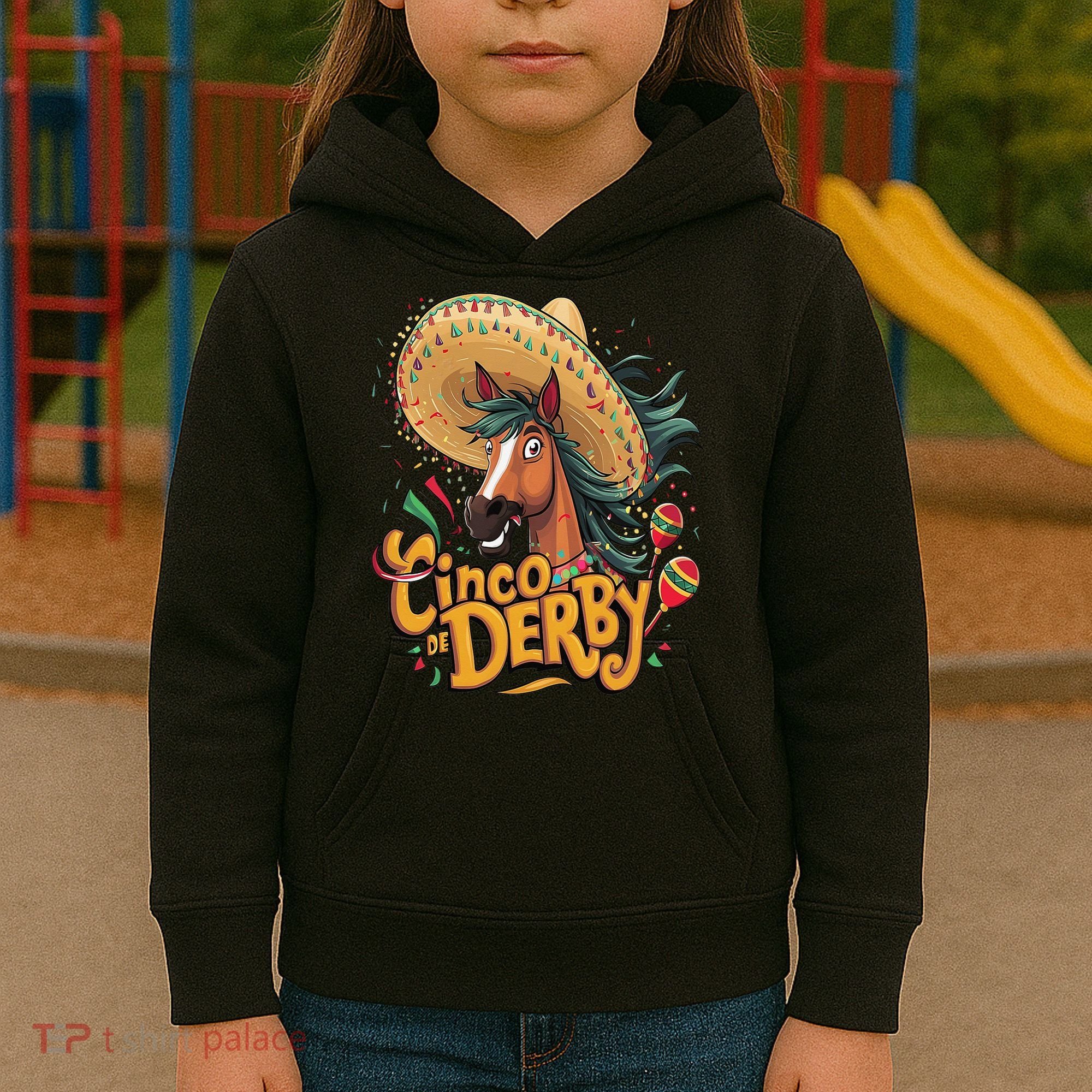 Cinco De Derby Party Funny Horse Racing Kids Hoodie