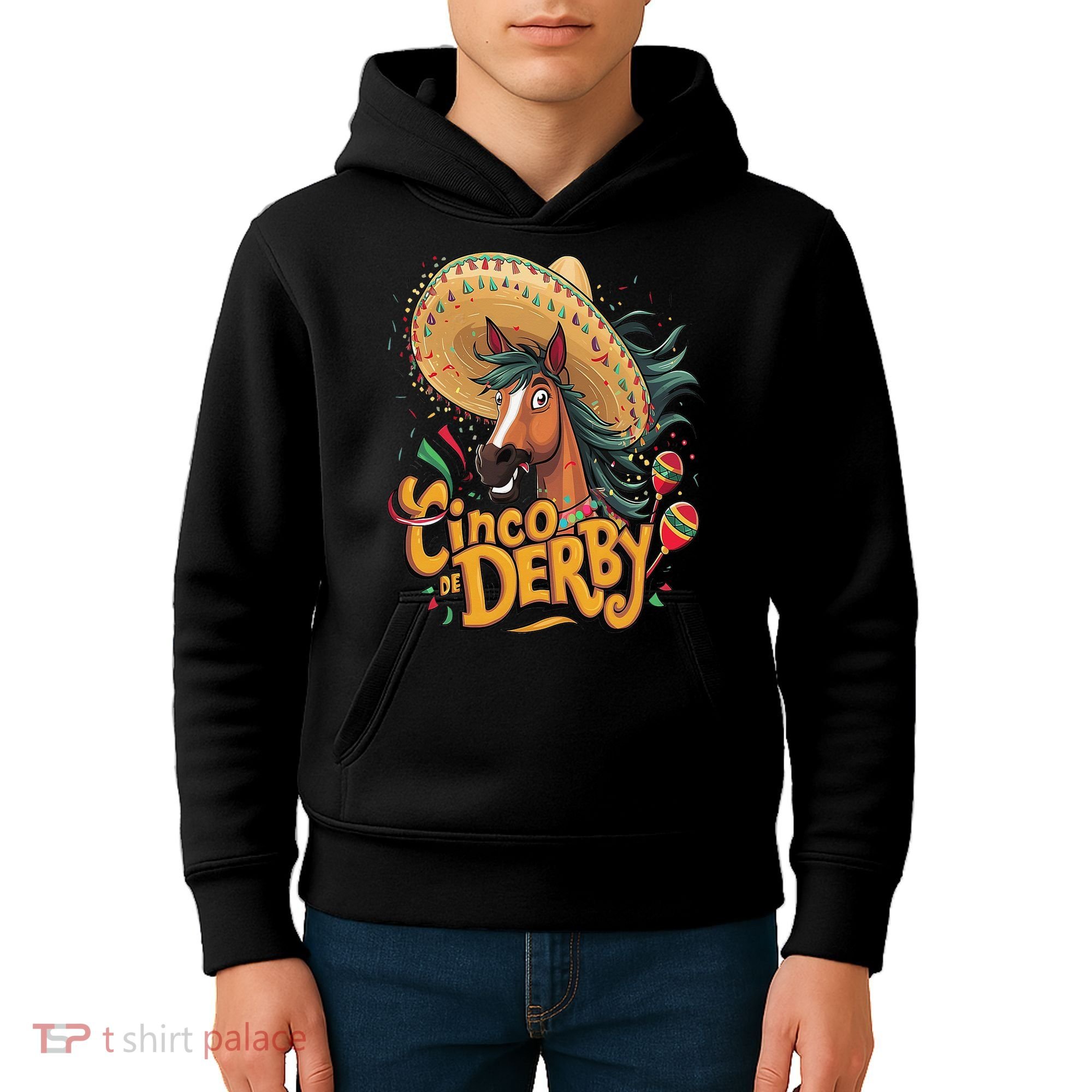 Cinco De Derby Party Funny Horse Racing Kids Hoodie