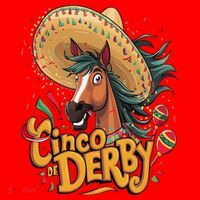 Cinco De Derby Party Funny Horse Racing Santa Hat thumb 1
