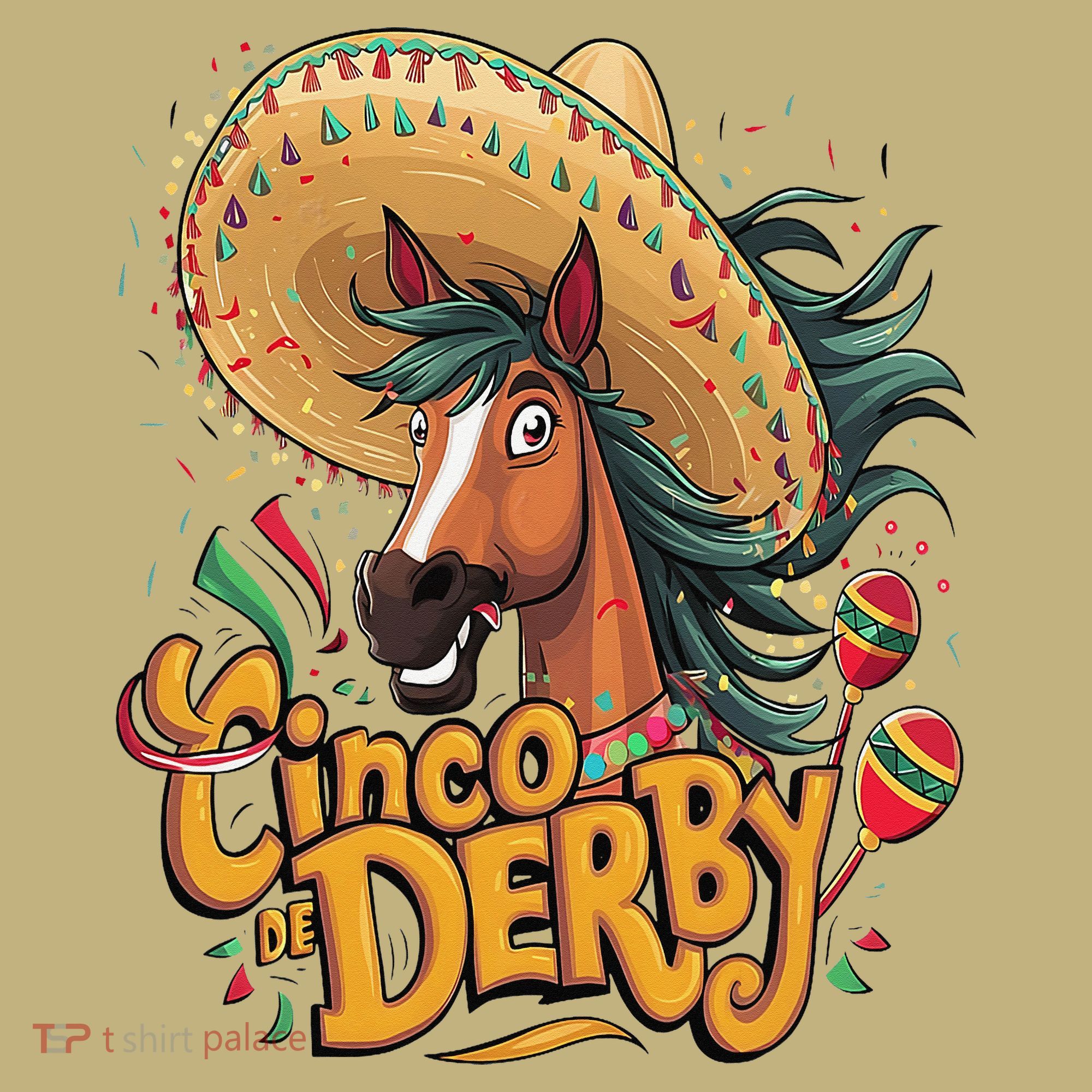 Cinco De Derby Party Funny Horse Racing Long Sleeve Shirt