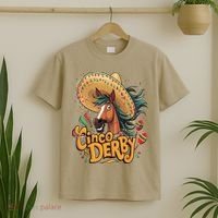 Cinco De Derby Party Funny Horse Racing T-Shirt thumb 2