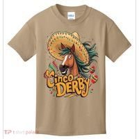 Cinco De Derby Party Funny Horse Racing Kids T-Shirt thumb 0