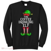 Coffee Drinking Elf Family Matching Group Christmas Sweatshirt thumb 0